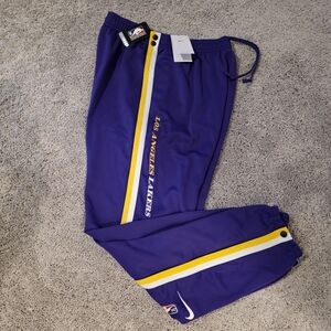 Nike Los Angeles Lakers NBA Team Issue Tear Away Sweatpants XL TALL NEW